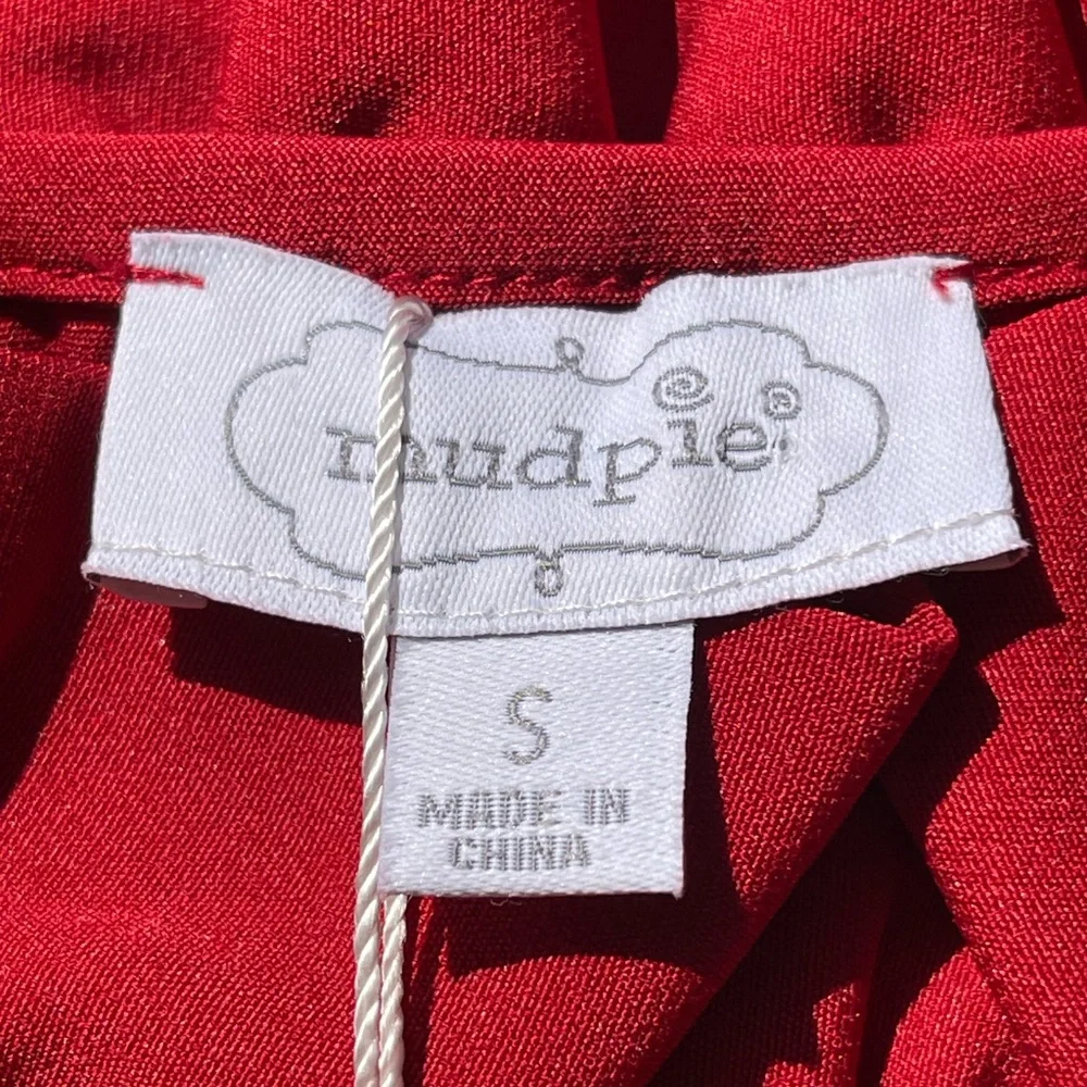 Mud Pie Red Ruffle Neck Mini Dress - Picture 4 of 10